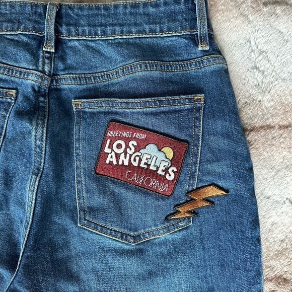 Pacsun Retro Patch Mom Jeans High Waisted Straight Leg size 25 - Picture 8 of 13